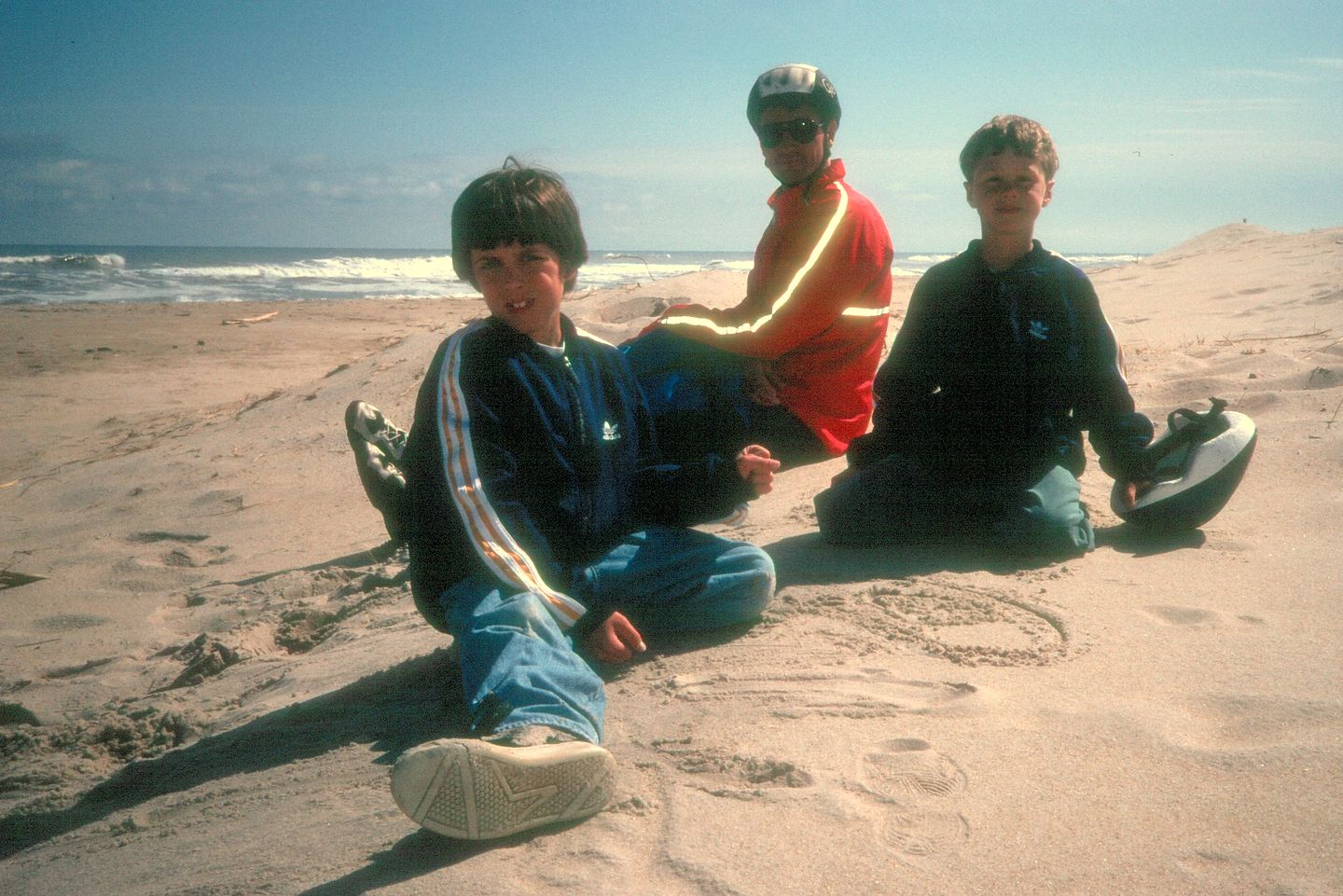 Herb and boys on beach