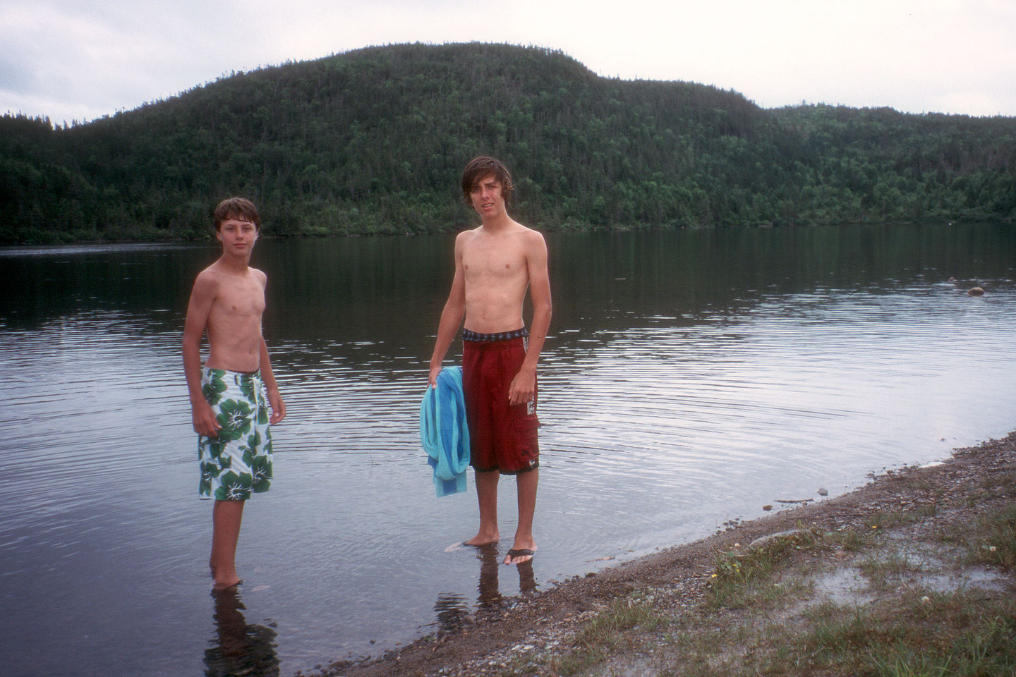 Boys first Newfoundland swim