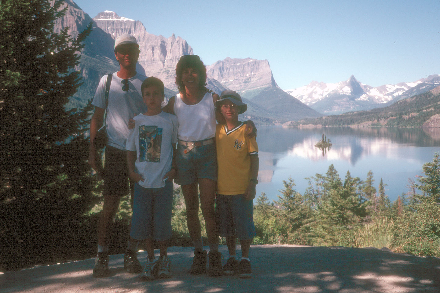 Family along Going to the Sun Road