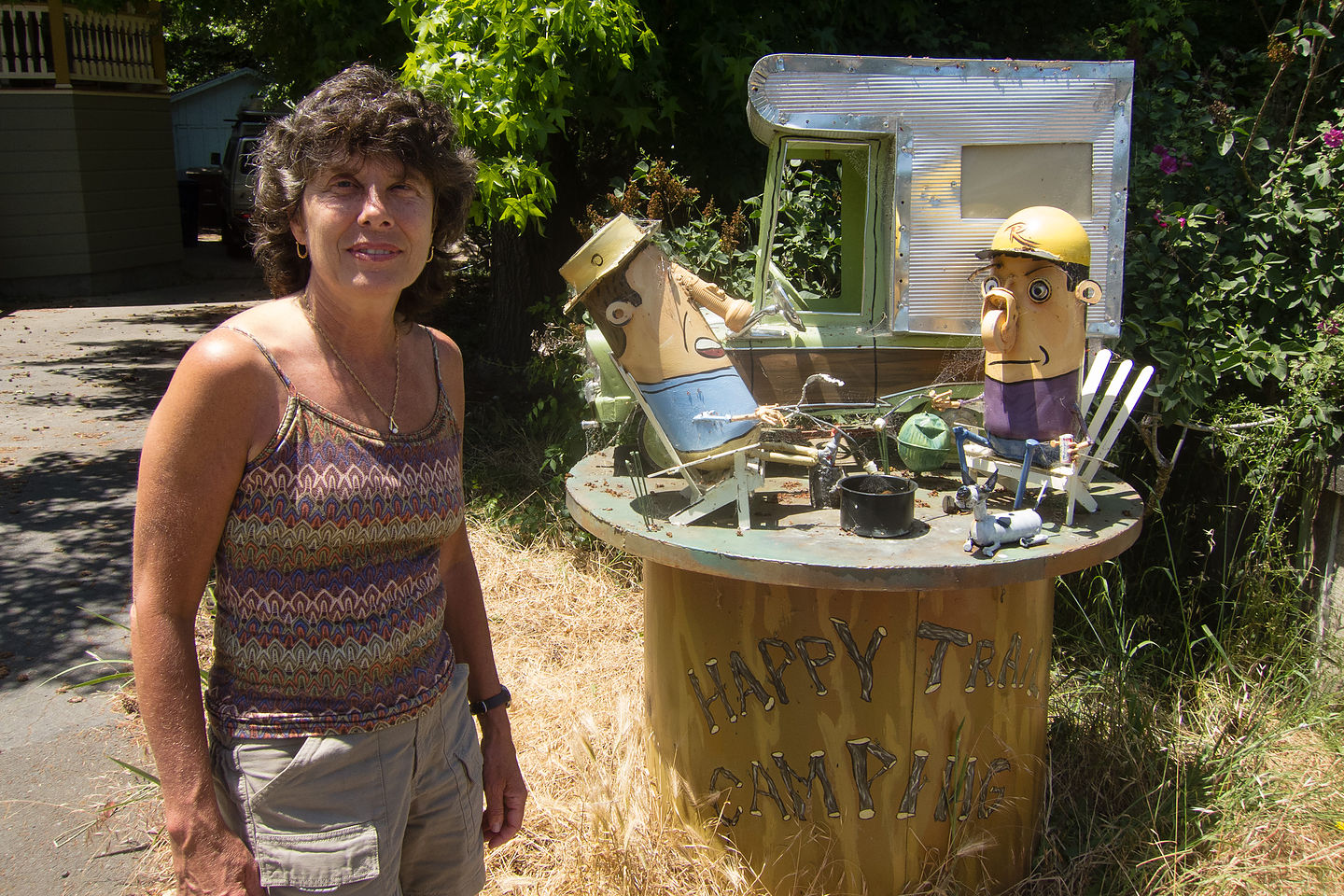 Mom with Florence Street Sculptures - TJG