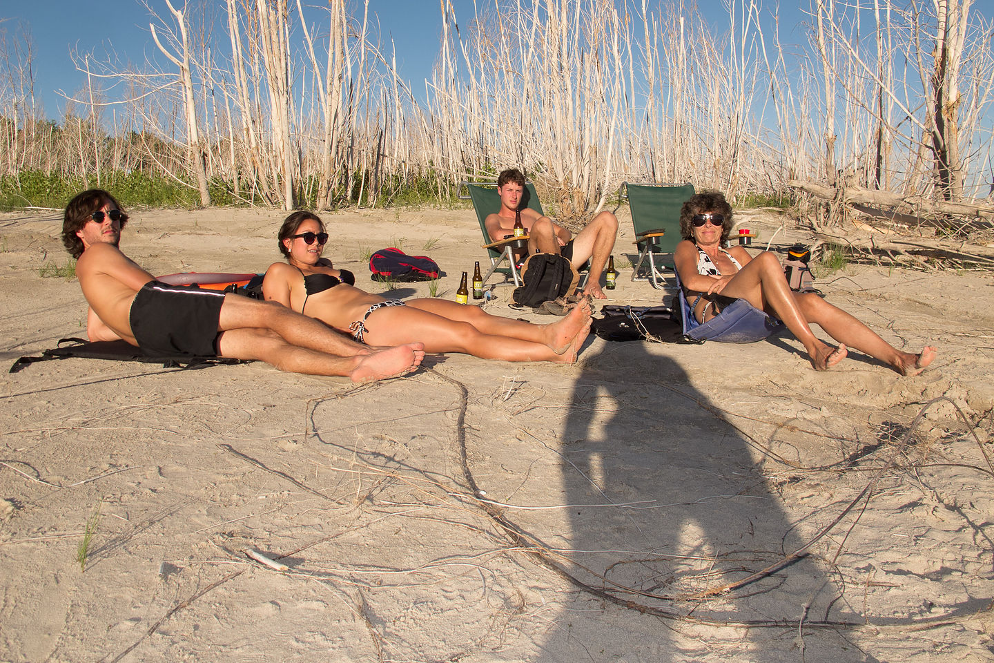 Relaxing on the beach after "Frisbee Pong"