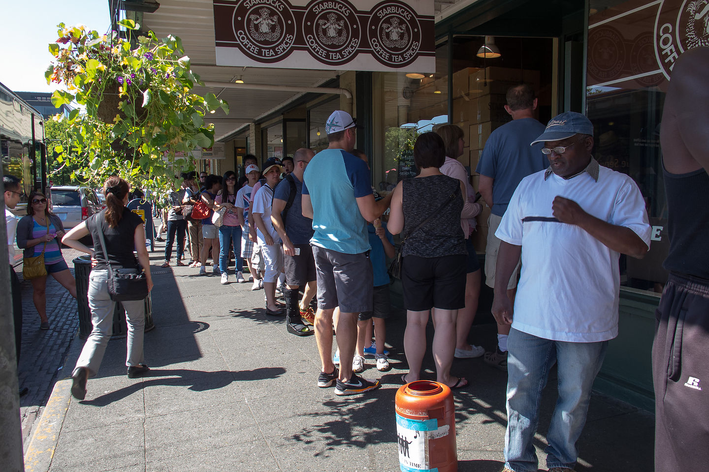 Line at the "Original" Starbucks