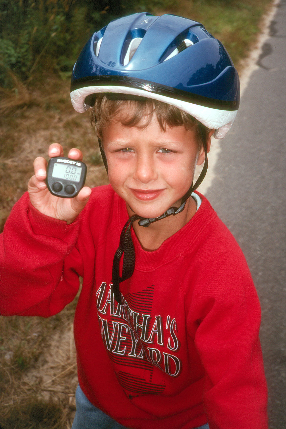 Tommy with first 100 bicycle mile Vineyard Vacation