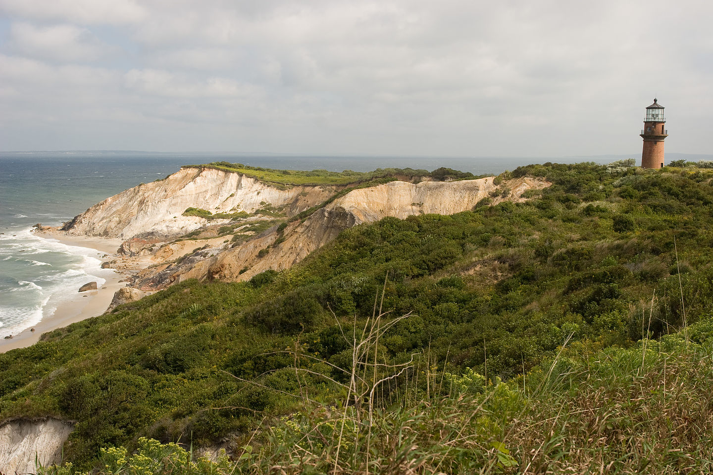 Gay Head Cliffs and Lighthouse from Top of Cliffs