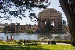 Biking to the Palace of Fine Arts