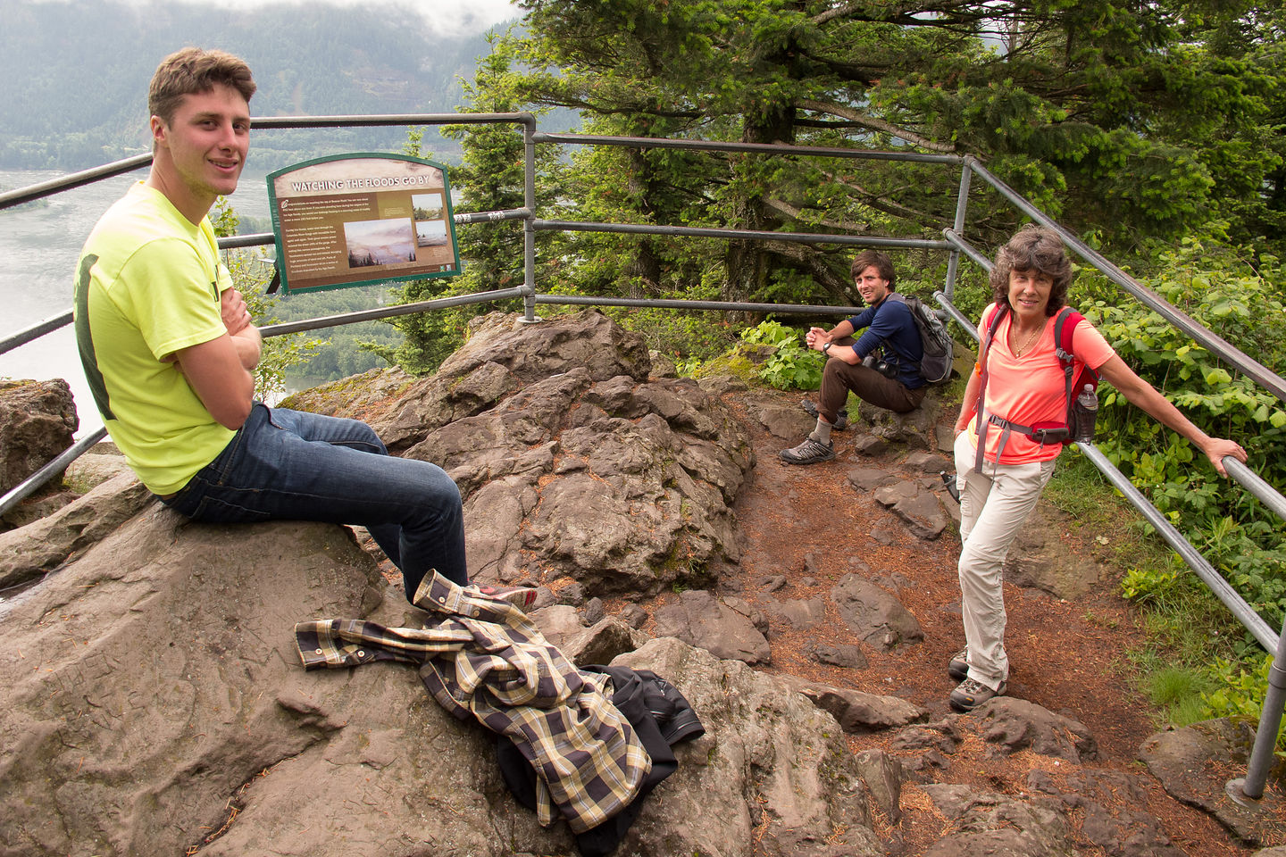 Lolo and Boys at Beacon Rock Summit