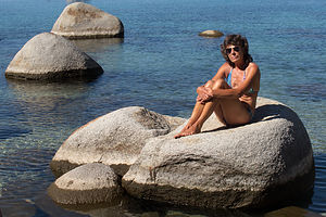 Lolo on Rock in Secret Cove