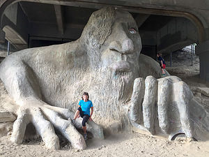 Lolo with The Fremont Troll