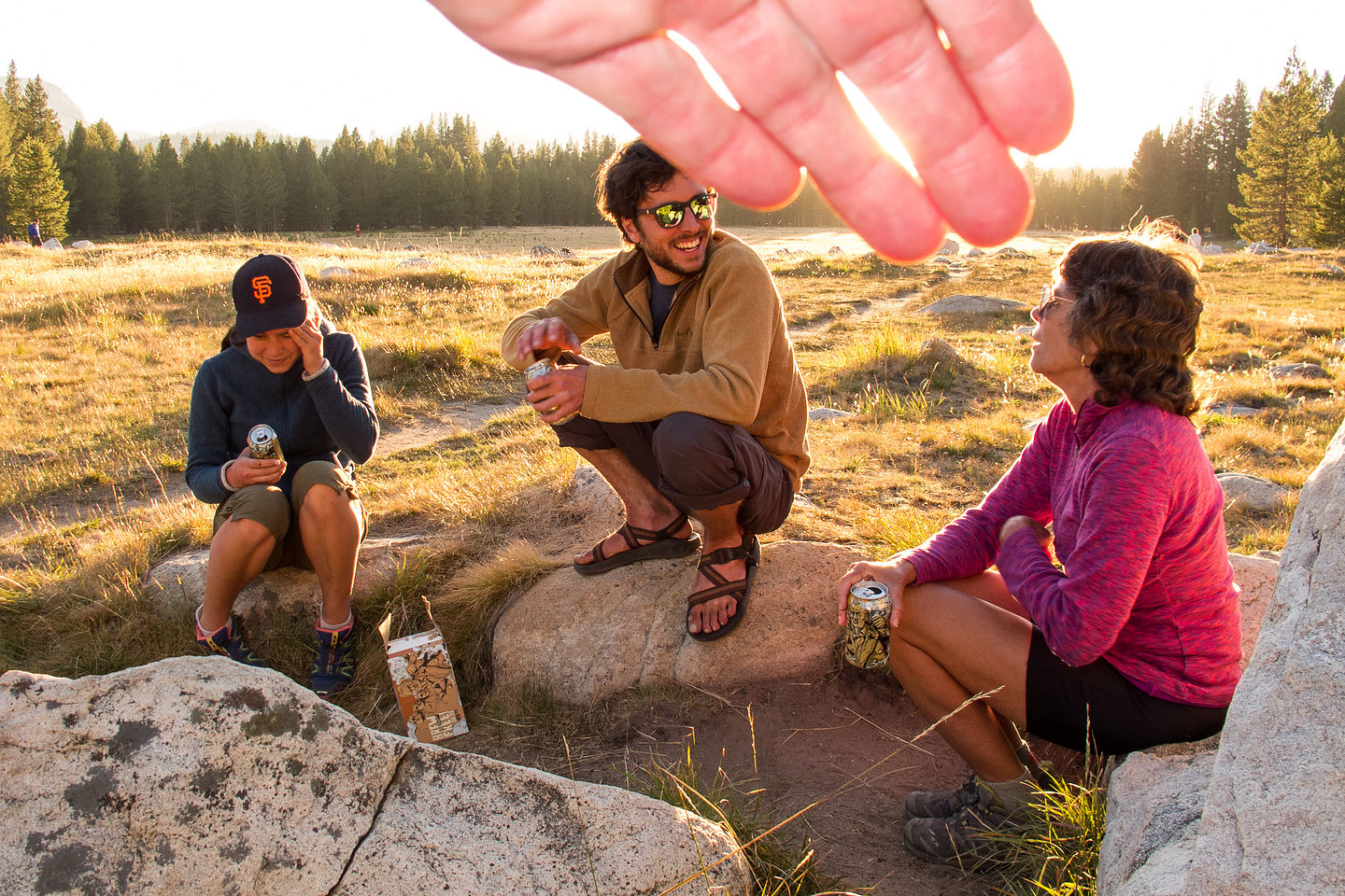 Post Climbing Celebratory Beers in Tuolumne Meadows