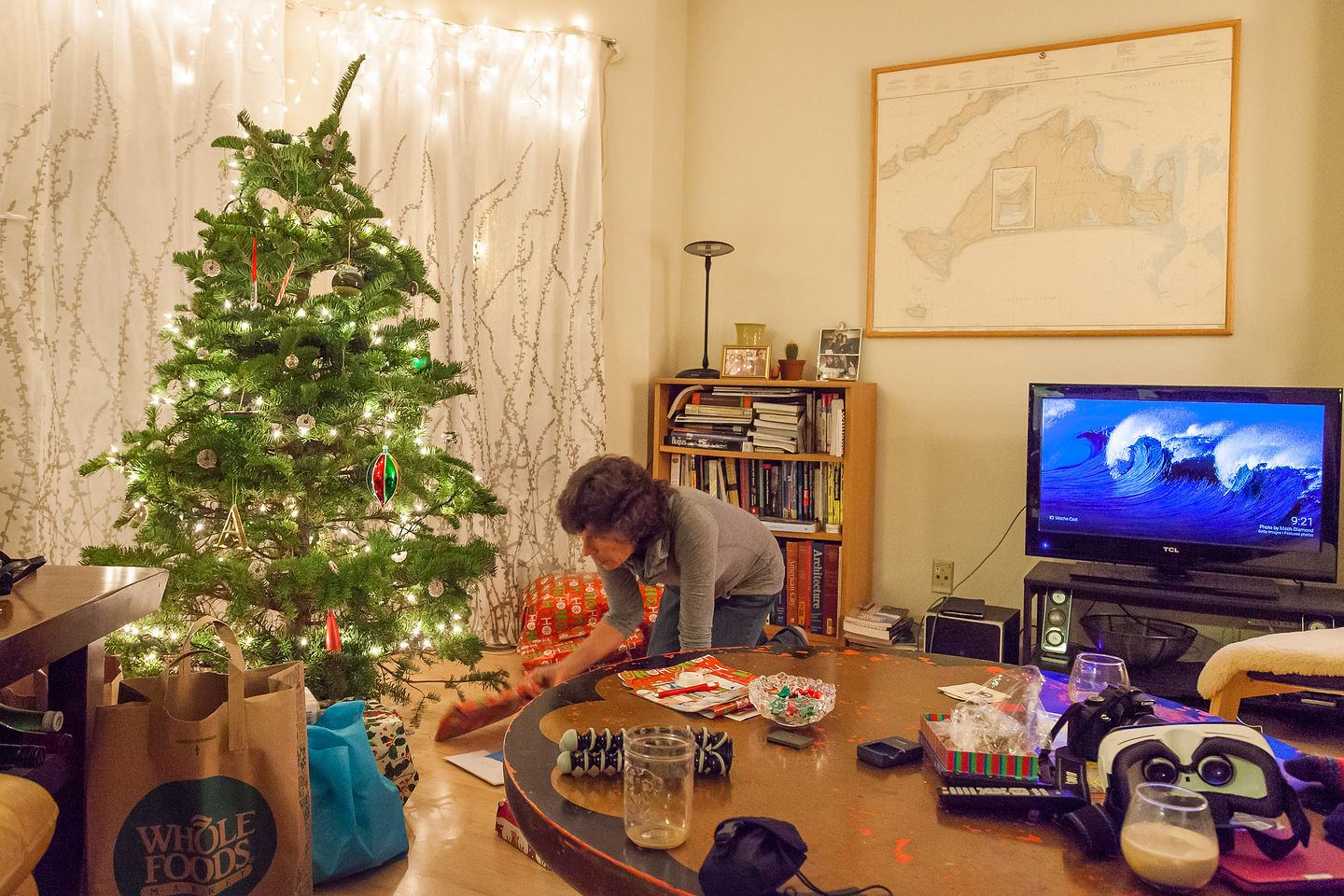 Lolo Playing Santa on Christmas Morning