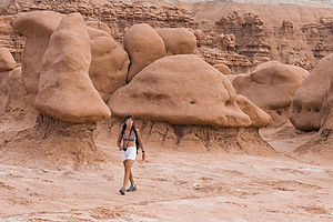 Lolo hiking among the goblins