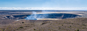 Steam rising from Halema’uma’u Crater