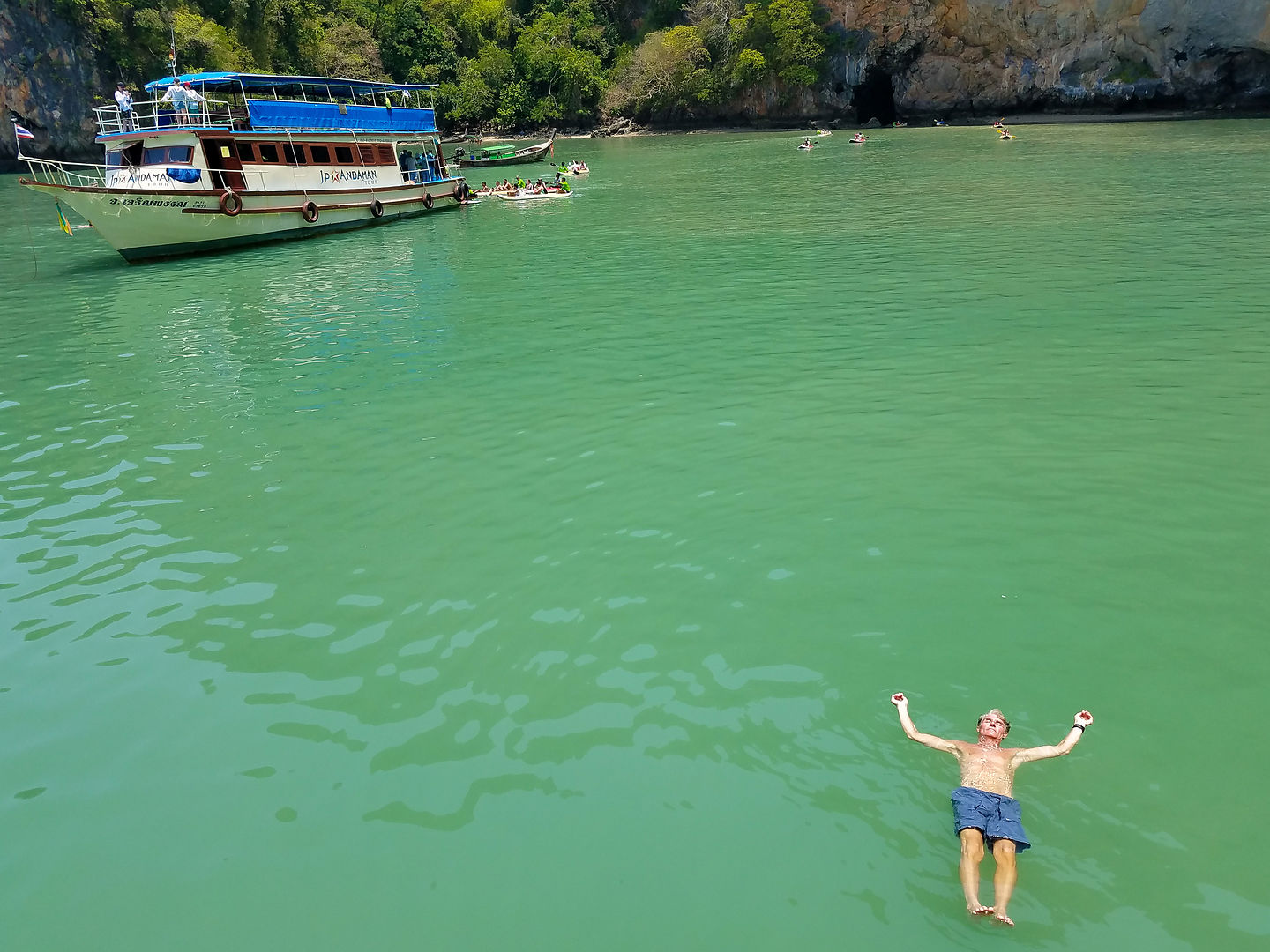 Herb enjoying a swim in Phang Nga Bay