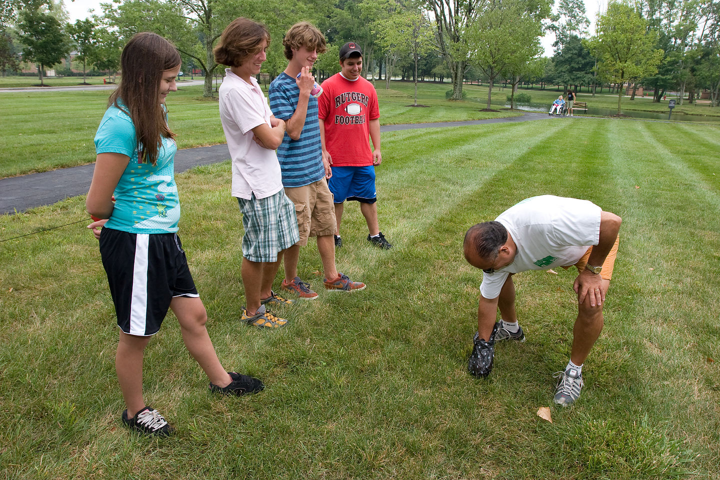 James managing Muffin's poop