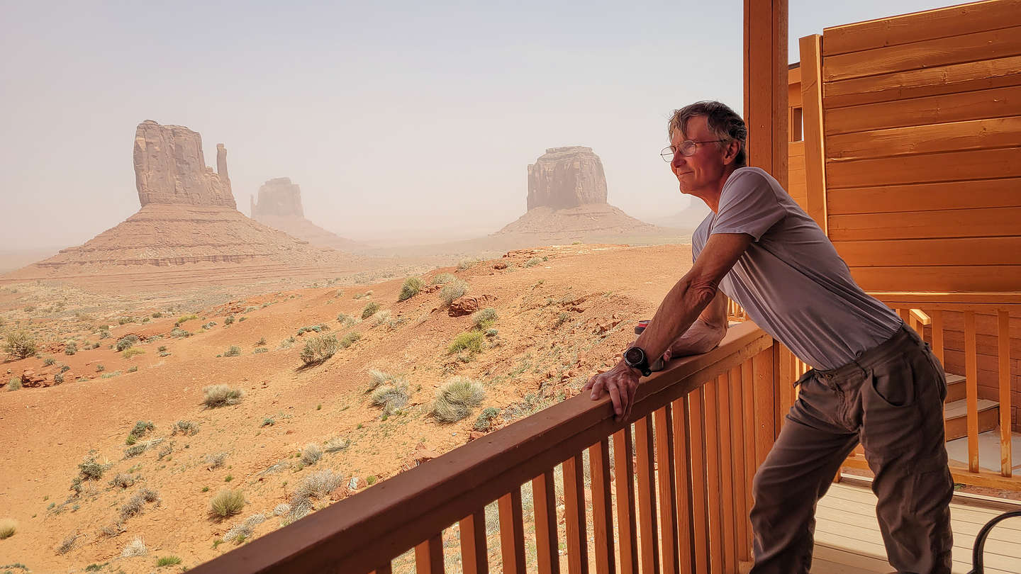 Sanctuary from the sandstorm in our cabin