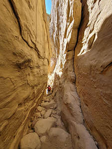 Climbing the slot to start the Palo Alto Loop