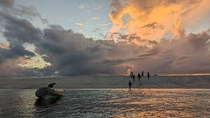 Pre-dawn landing on Mosquera Island