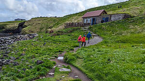 Approaching the Fjöruhúsið Café