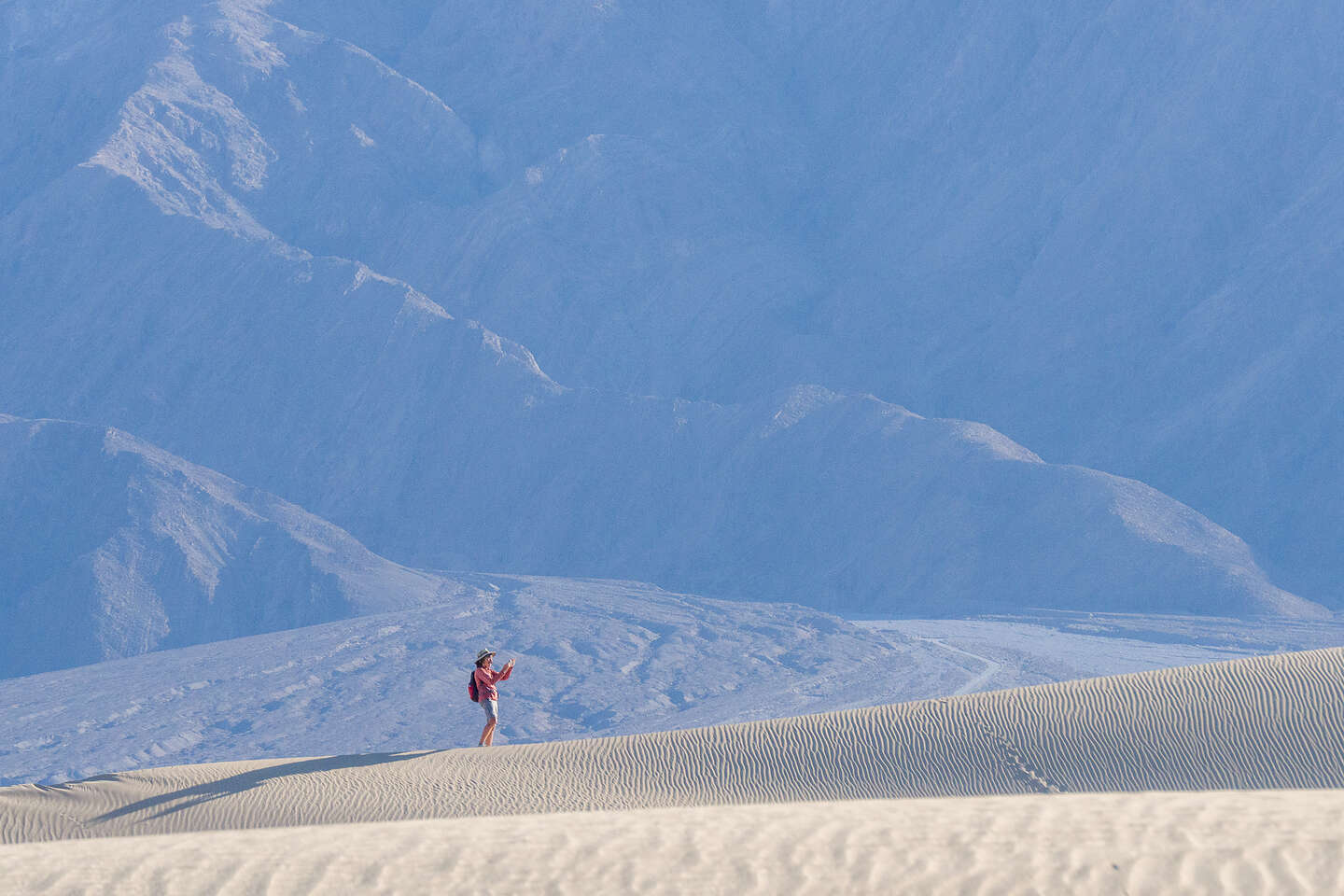 Hiking on Mesquite Dunes