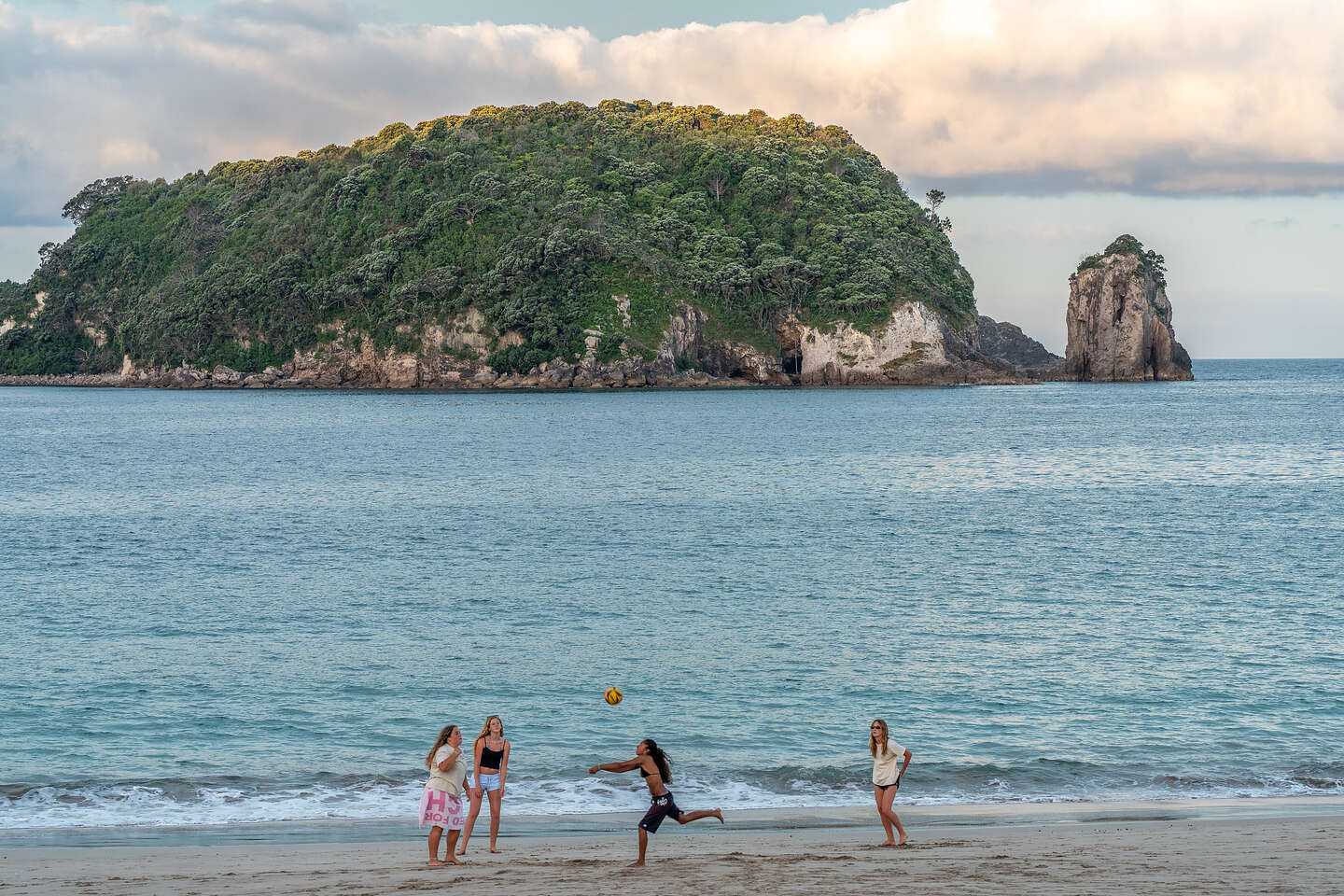 Sunset walk along Hahei Beach