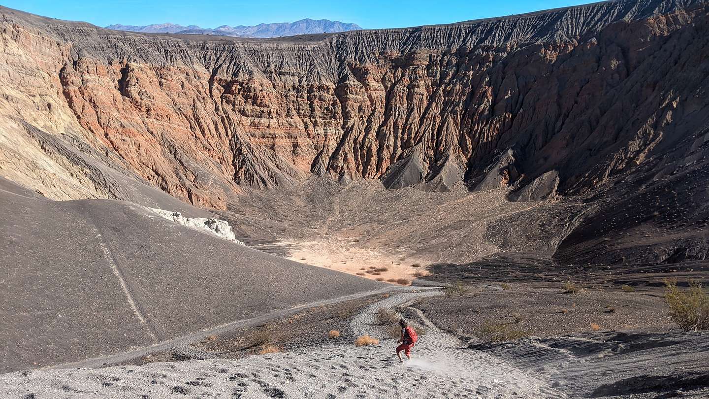 Lolo descending into Ubehebe Crate