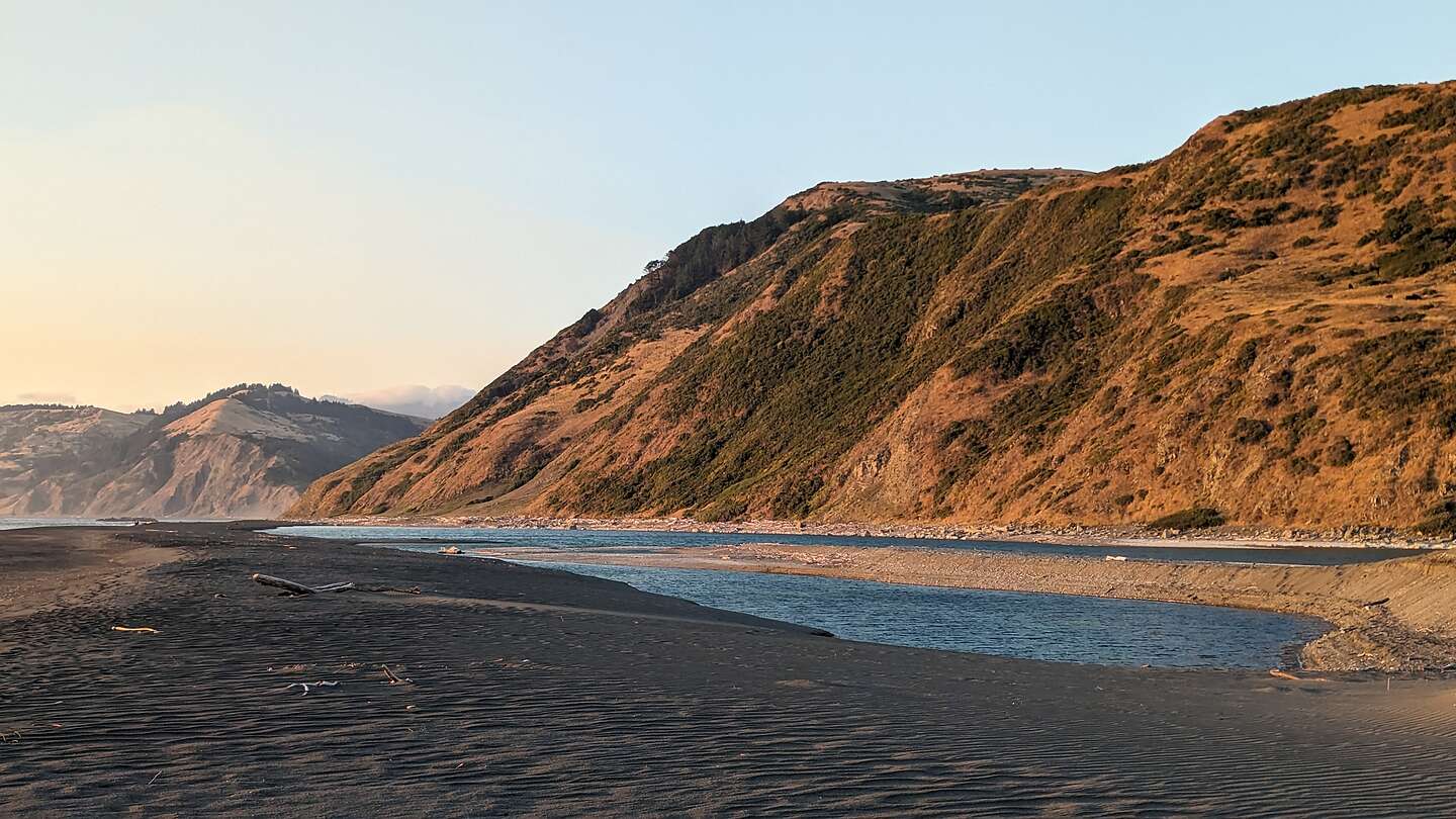 Where the Mattole River flows into the sea