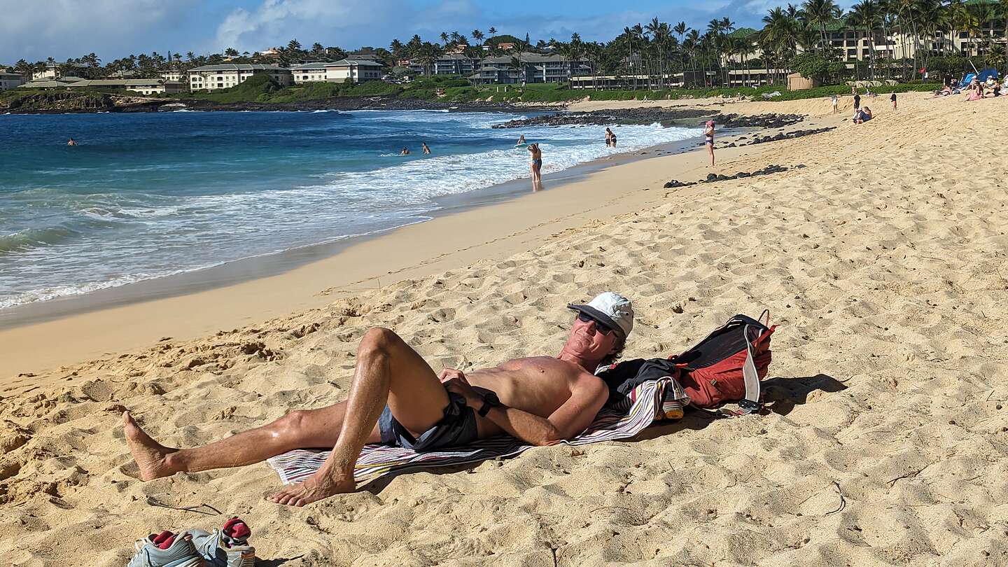 Relaxing on Shipwreck Beach