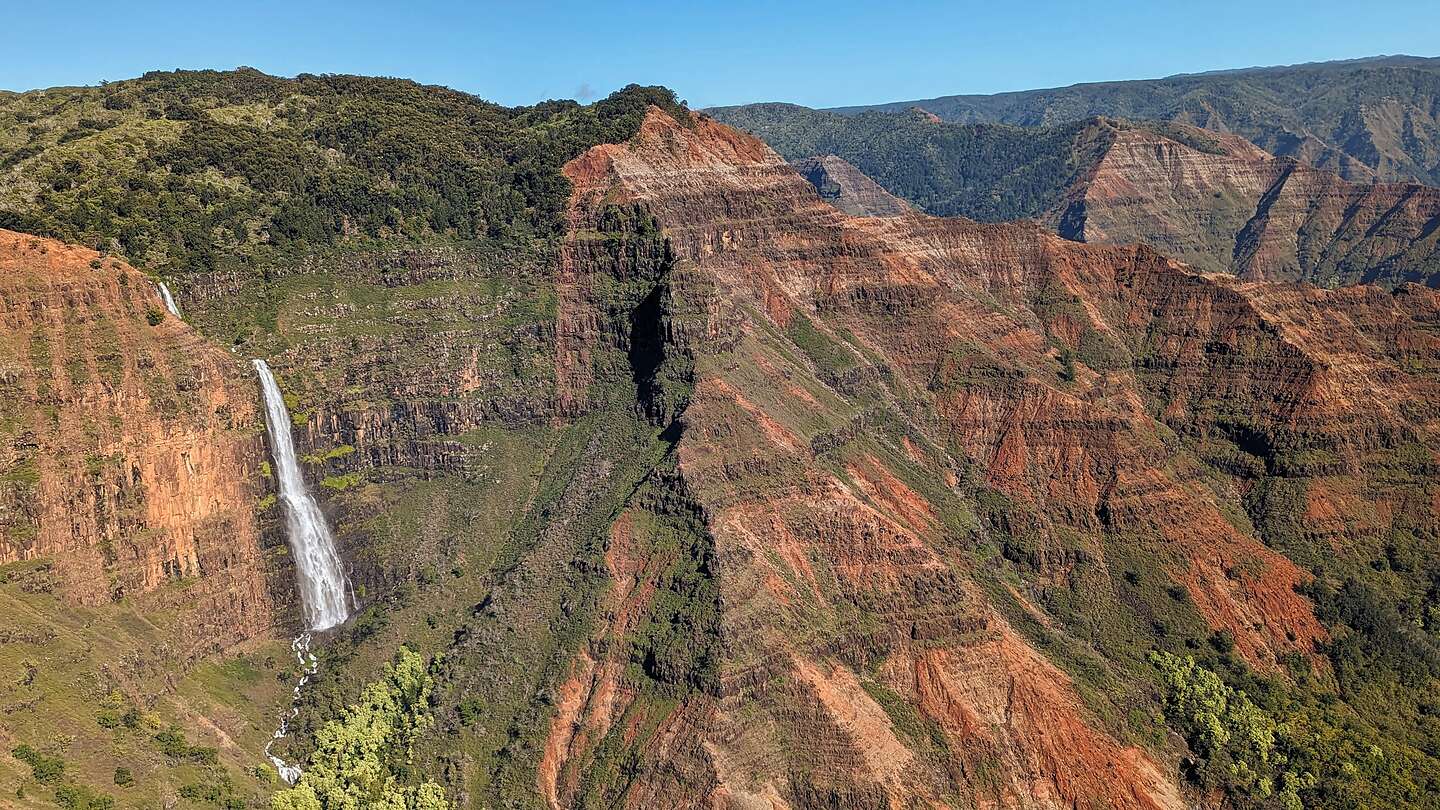 Waipo'o Falls from the air