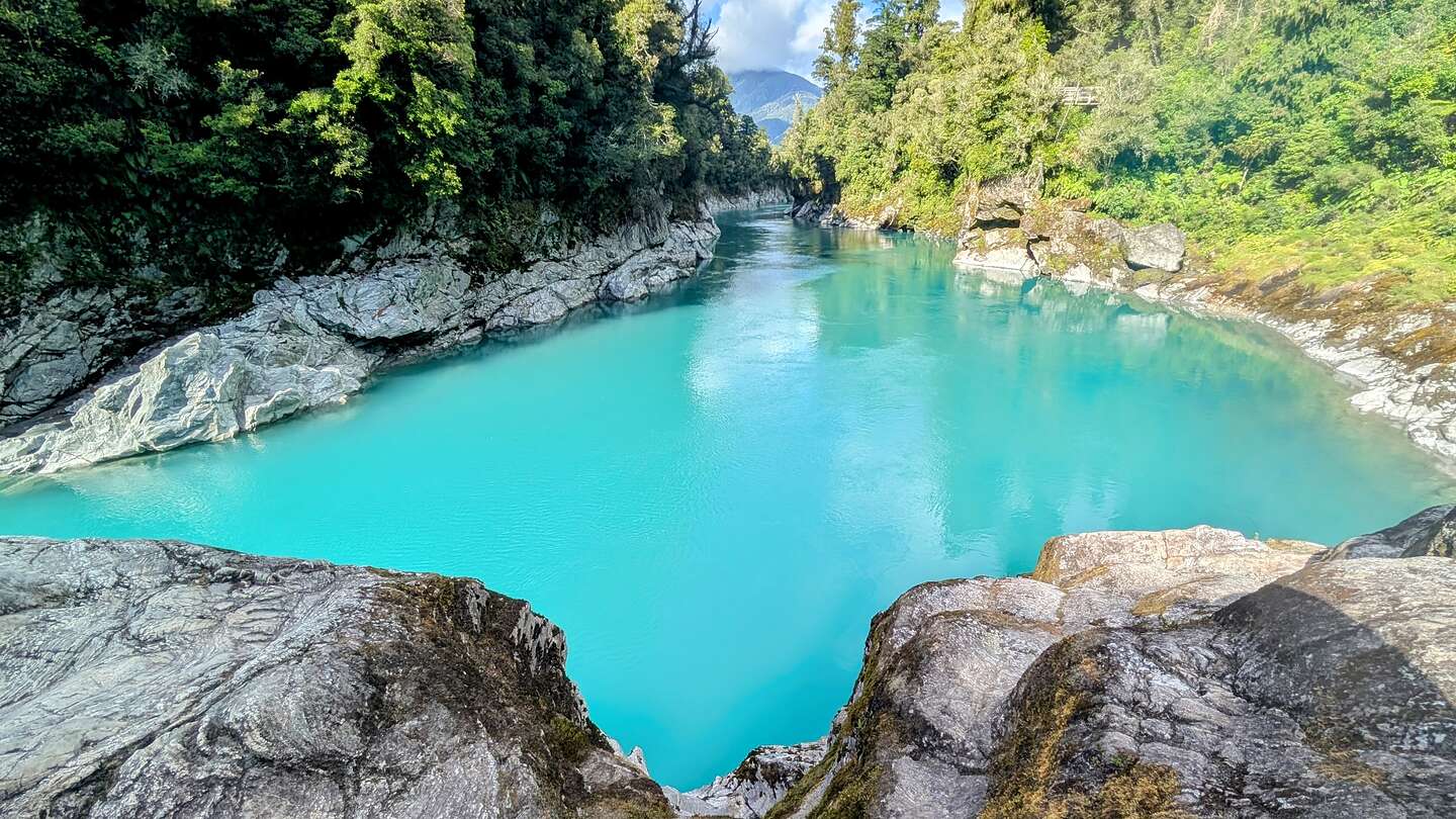 Turquoise blue waters of Hokitika Gorge