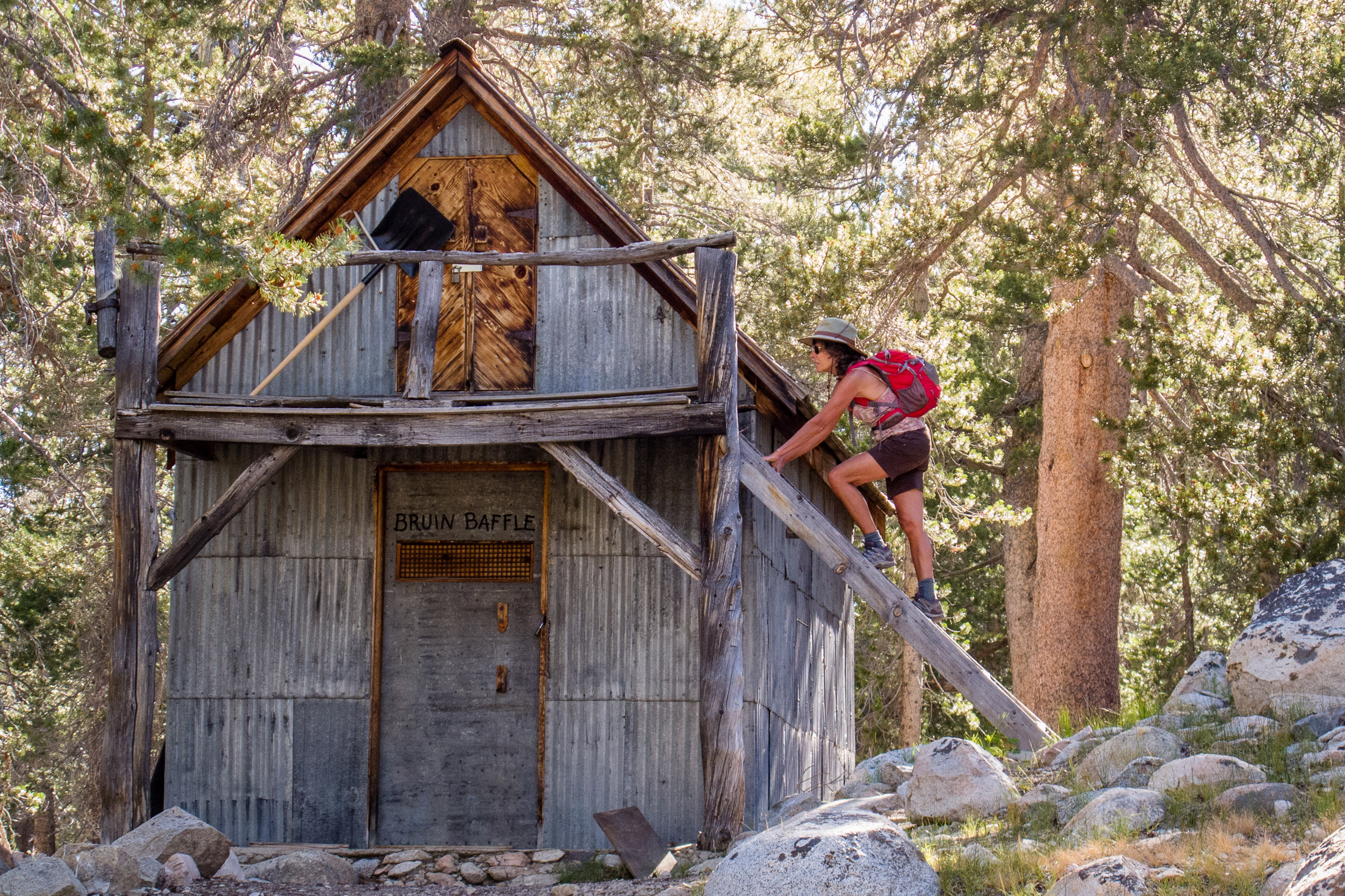 Lolo playing pioneer near old McCauley Cabin