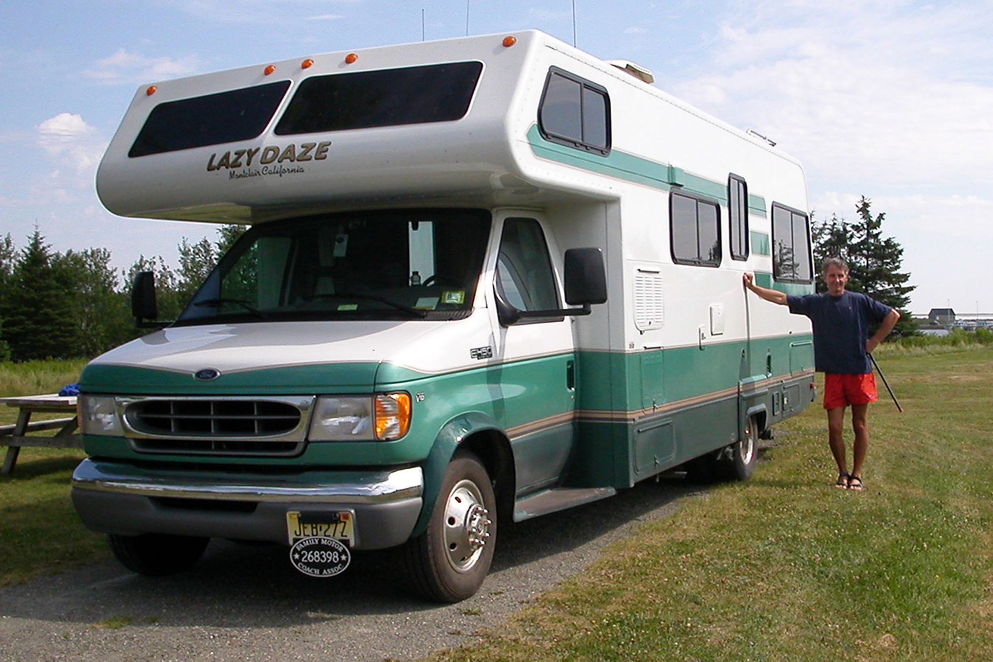 Herb and his trusty RV at the campsite