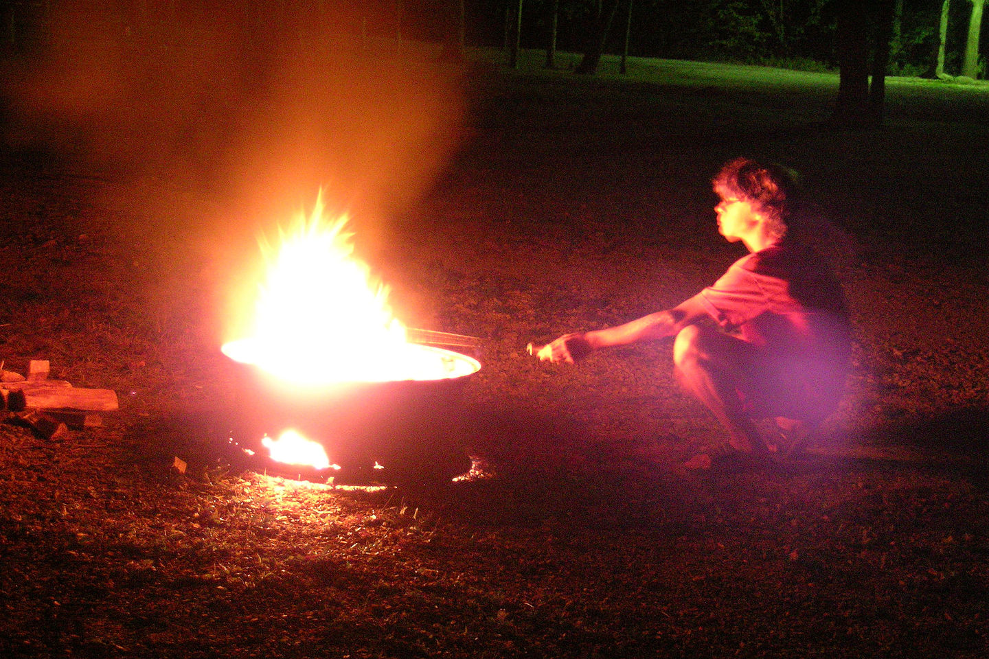 Tommy charring marshmallows