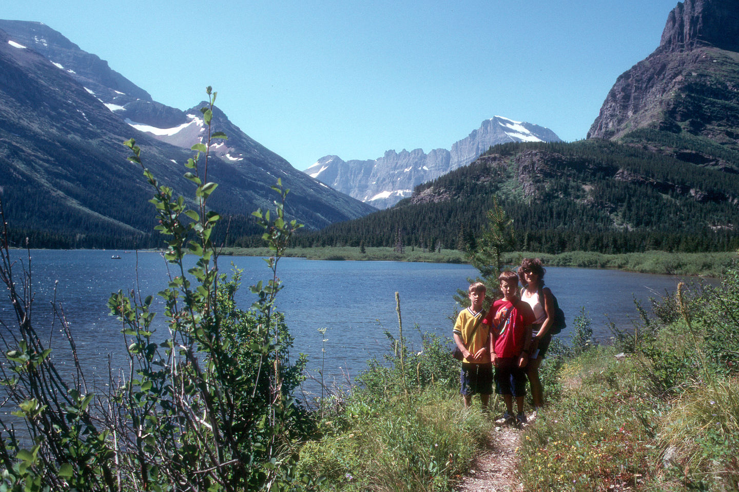 Lolo and the boys by Swift Current Lake