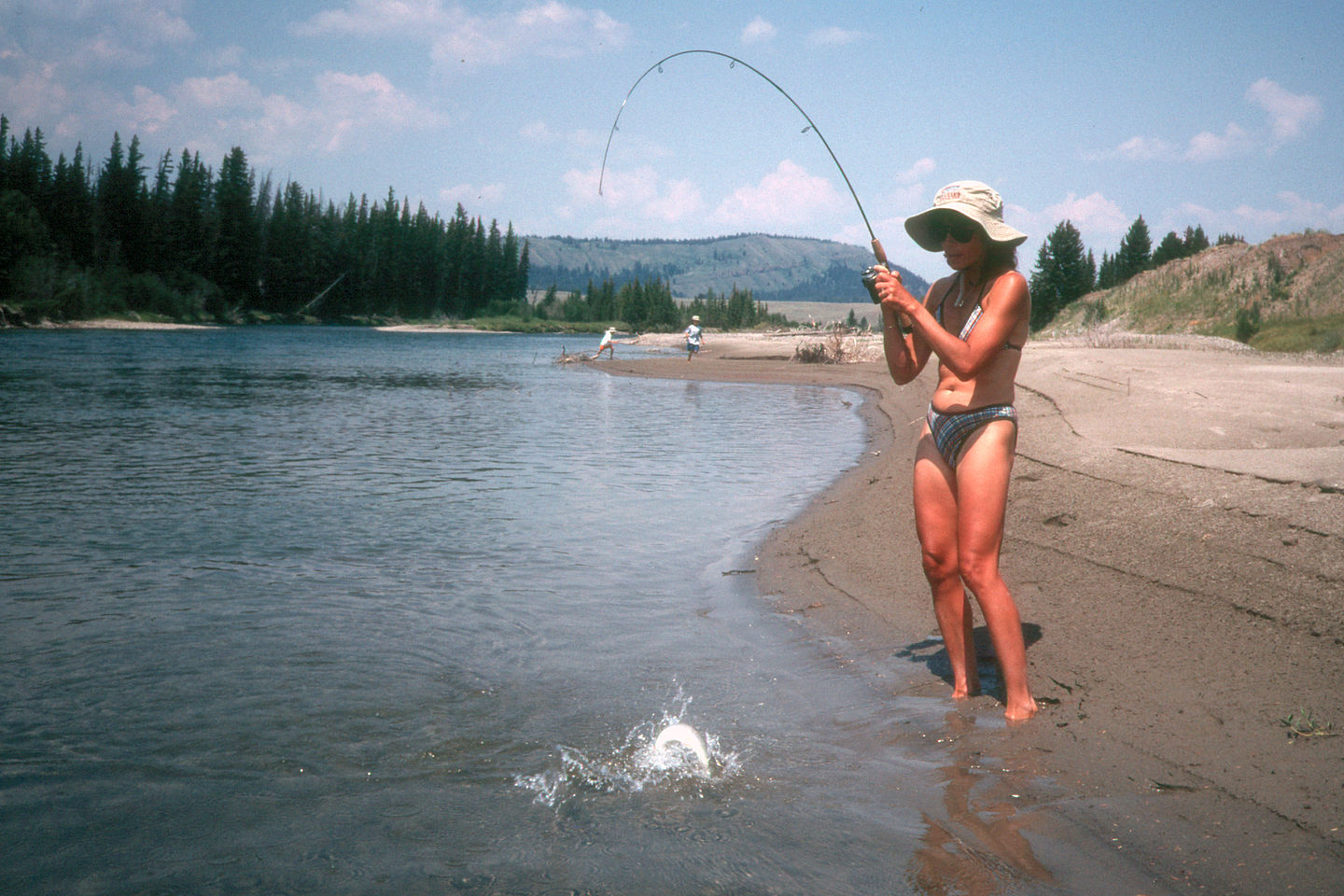 Lolo hauling in a big one