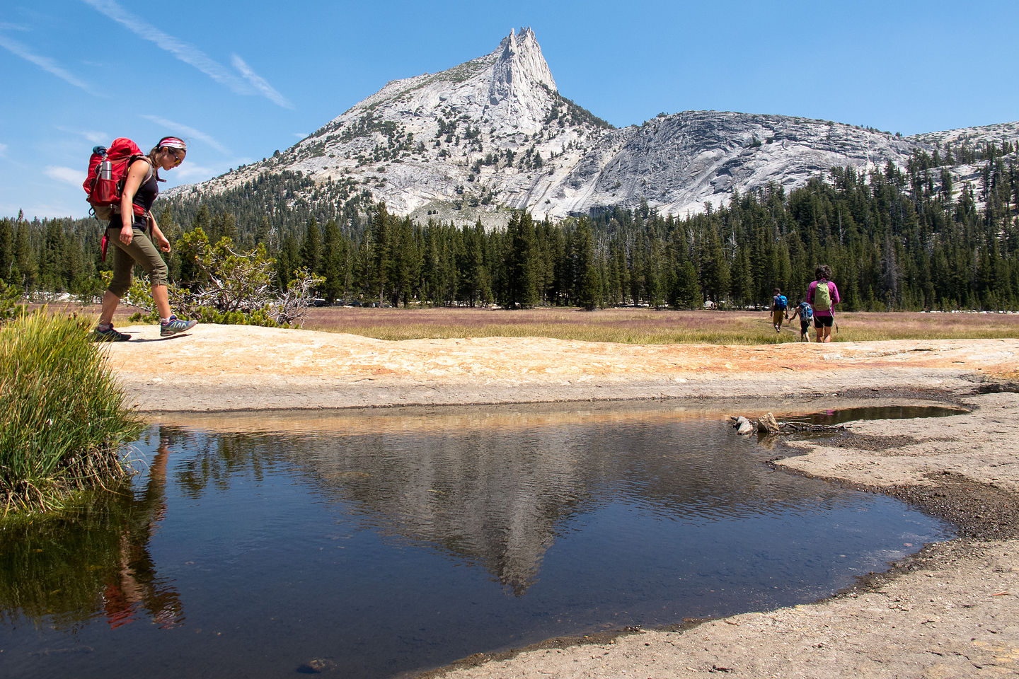 Hiking out from Lower Cathedral Lake