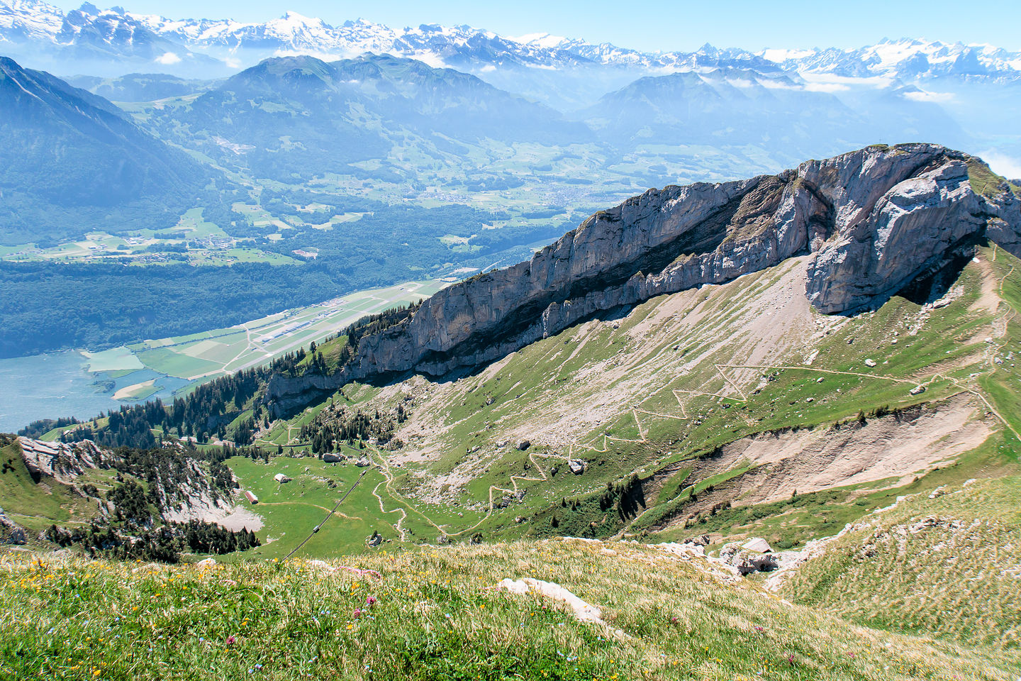 The switchbacks up Mt. Pilatus