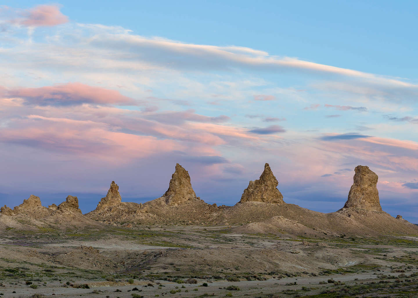 Golden hour at Trona Pinnacles