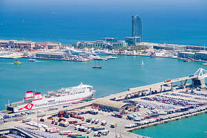 View of the Port of Barcelona from Montjuic