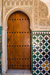 Lovely tilework and decorative Arabric script in the Alhambra