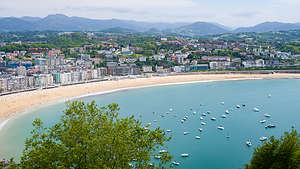 View of La Playa de La Concha from atop Mount Urgull