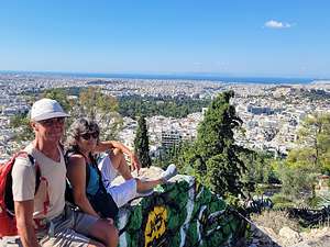 Making our way up Lycabettus Hill
