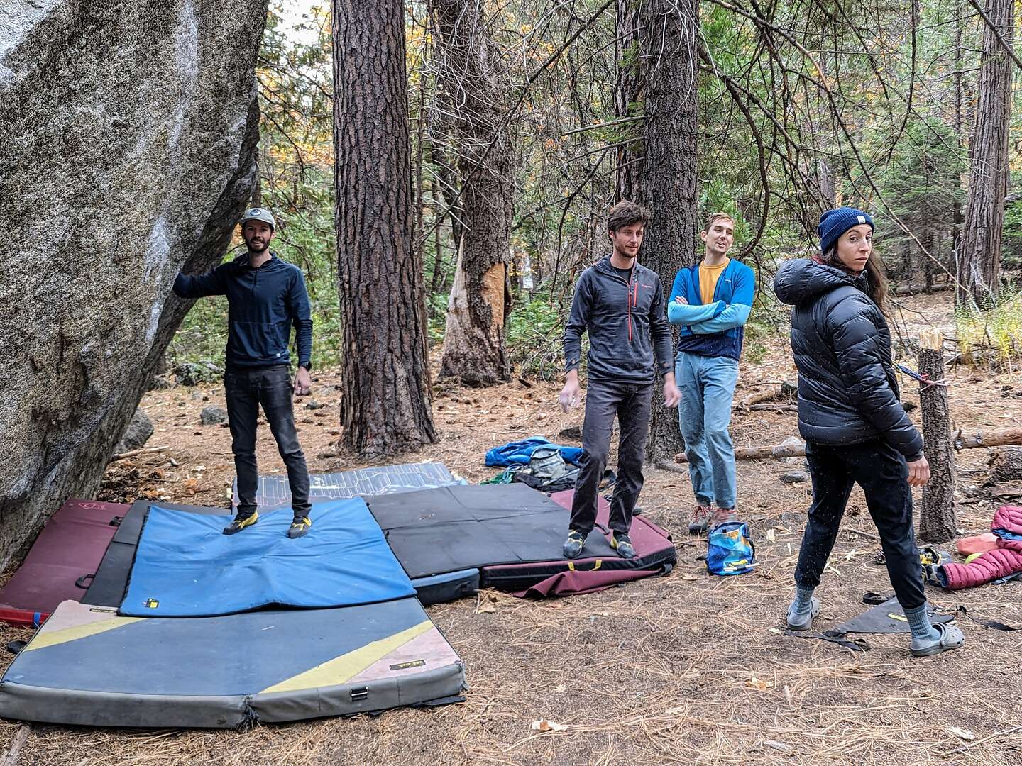 Hanging out bouldering