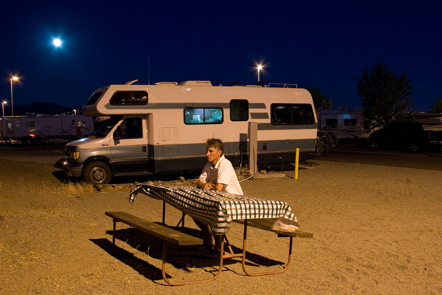 Dad with picnic table - AJG